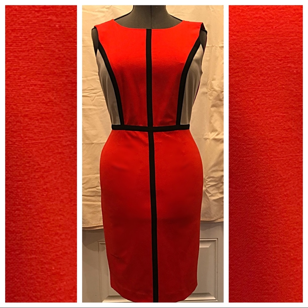 Ellen Tracy business dress burnt orange/khaki